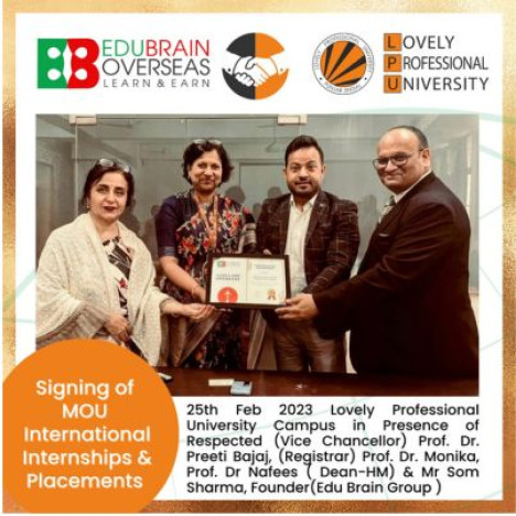 LPU, Lovely Professional University, Edubrain, EduBrain Overseas, International Internships, jobs, Dubai, France, New Zealand, Singapore, Hotel Management