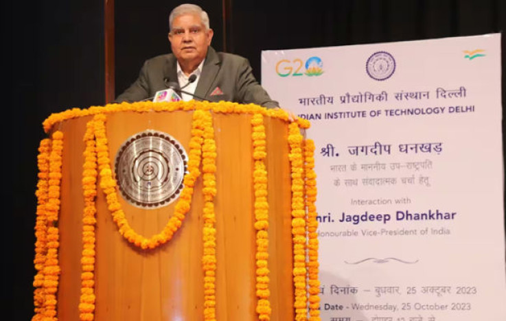 Vice-President Jagdeep Dhankhar addressing IIT-Delhi students