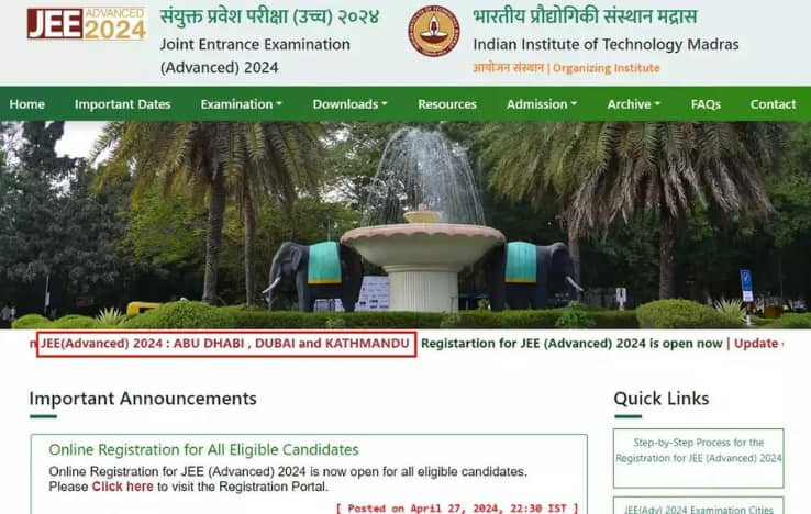 JEE Advanced 2024: IIT Madras Releases Exam Cities, Adds New Foreign Centres