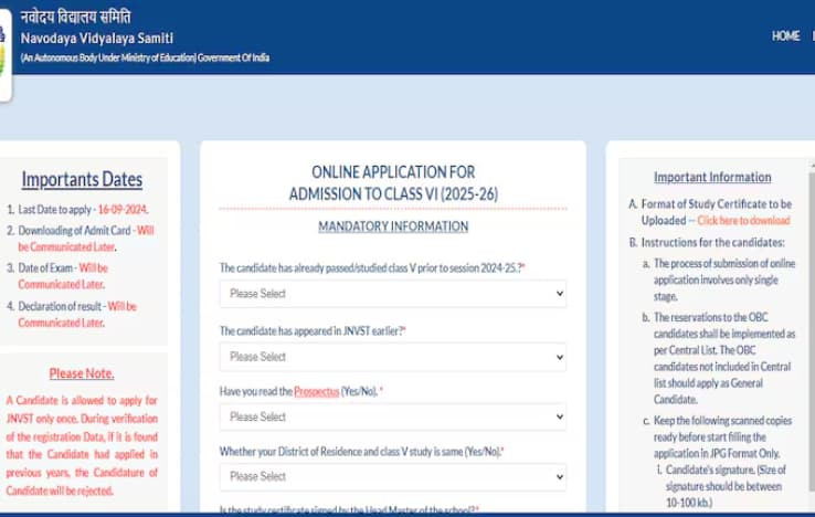 JNV Admission 2025: Registration Opens Now